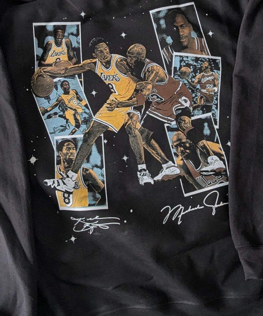 Basketball-themed t-shirt printed by PrinteeClub featuring detailed sports artwork – custom t-shirt printing in Montreal